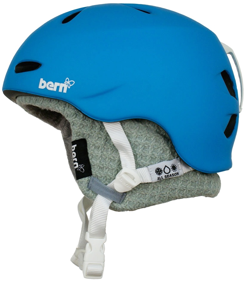 Bern Berkeley Zip Mold Audio Women's Ski Helmet, XS/S, Cyan/Grey